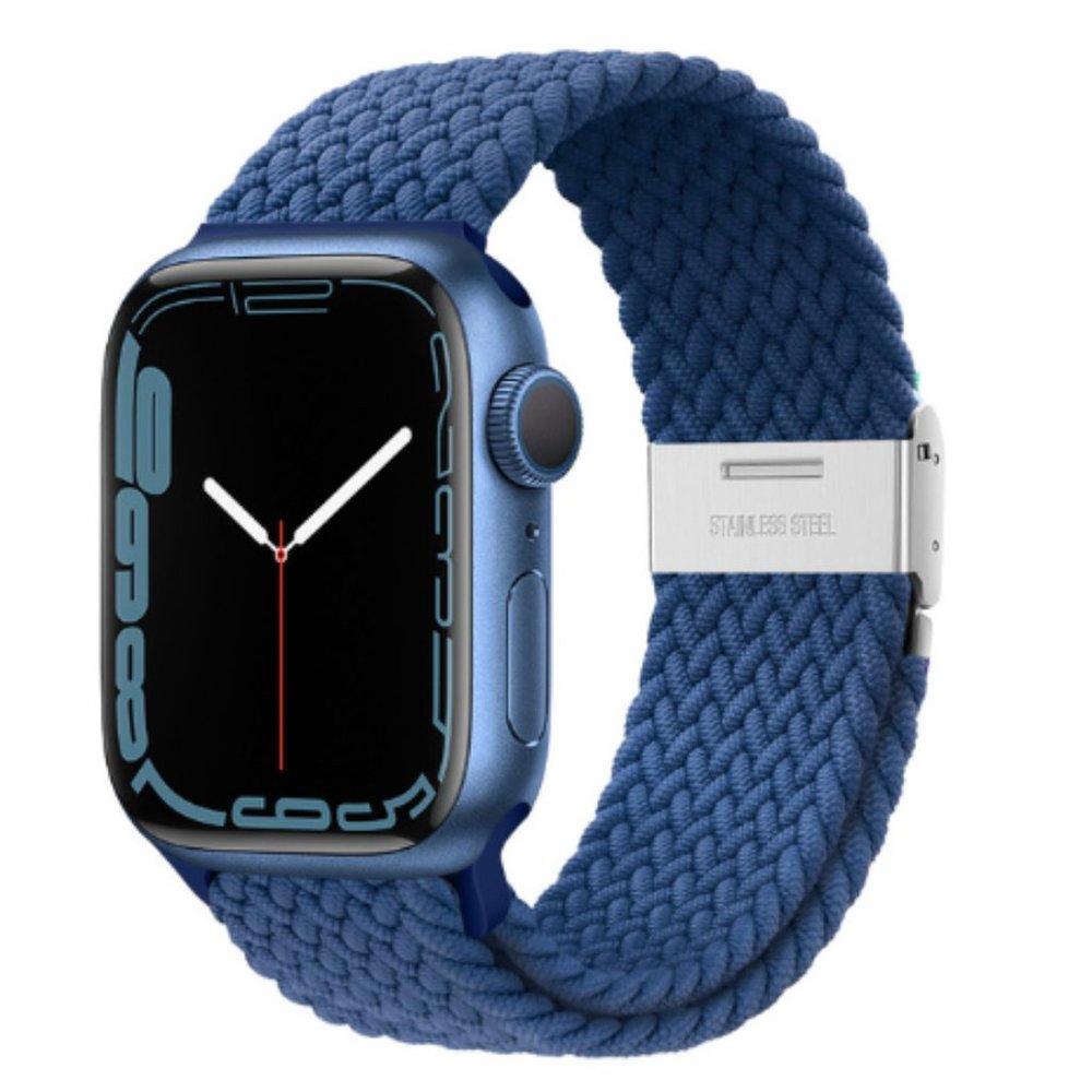 NEW Adjustable BLUE Braided Solo Loop For Apple Watch
